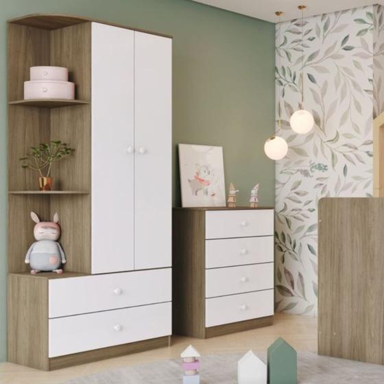 Quarto de Bebê com Guarda Roupa e Cômoda Labirinto Henn Imagem de Quarto de Bebê com Guarda Roupa e Cômoda Labirinto Henn