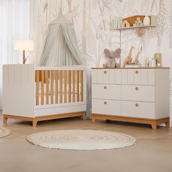Quarto de Bebê Completo Berço Americano Cômoda 100% MDF Menor preço em Quarto de Bebê Completo Berço Americano Cômoda 100% MDF
