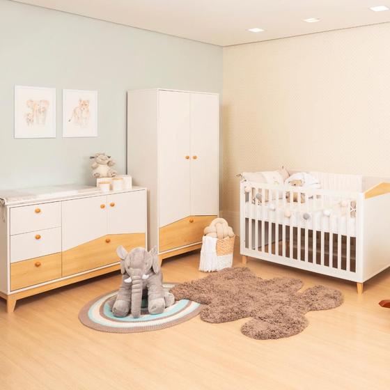 Imagem de Quarto De Bebê Completo Berço Cômoda E Guarda-roupa Safari