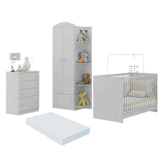 Imagem de Quarto de Bebê Completo com Berço 3 em 1 com Colchão Multimóveis MP4154