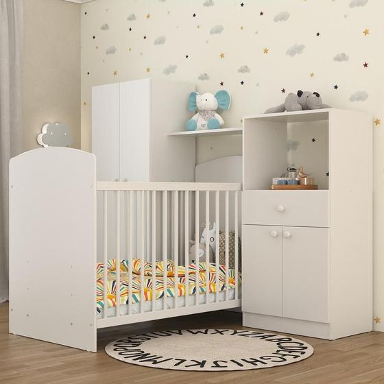 Imagem de Quarto de Bebê Completo com Berço Guarda-roupa e Cômoda Multimóveis 2869.010