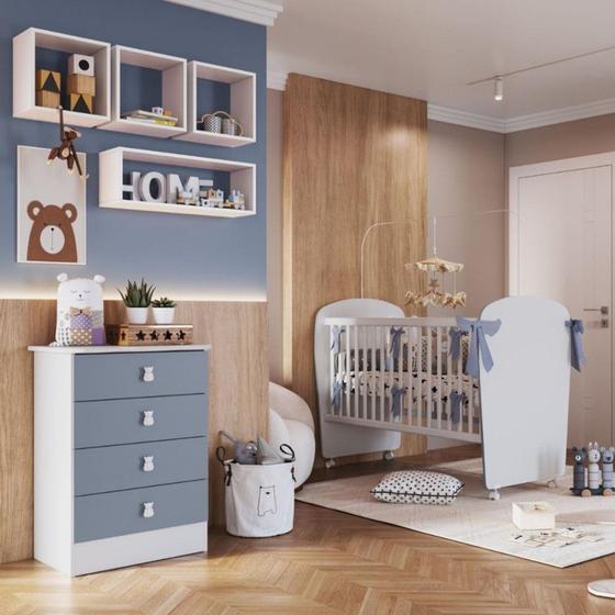 Imagem de Quarto de Bebê Completo Cômoda e Berço Corujinha Percasa