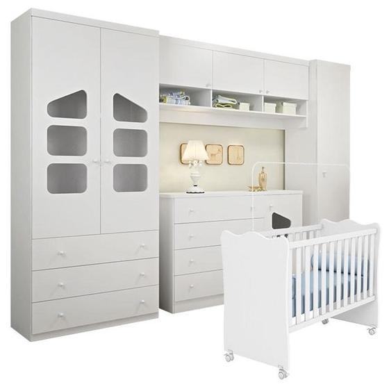 Imagem de Quarto de Bebê Completo Eloisa com Berço Doce Sonho Branco Brilho - Phoenix Baby