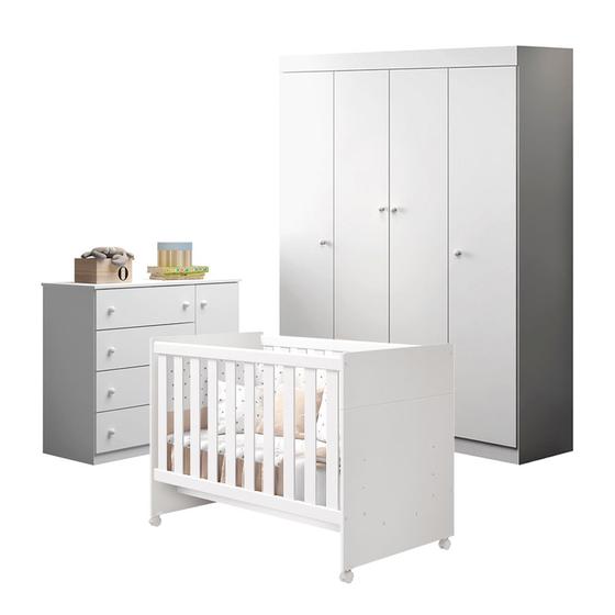 Quarto de Bebê Completo Helena Phoenix Baby com Berço Katatau Reller Branco Menor preço em Quarto de Bebê Completo Helena Phoenix Baby com Berço Katatau Reller Branco