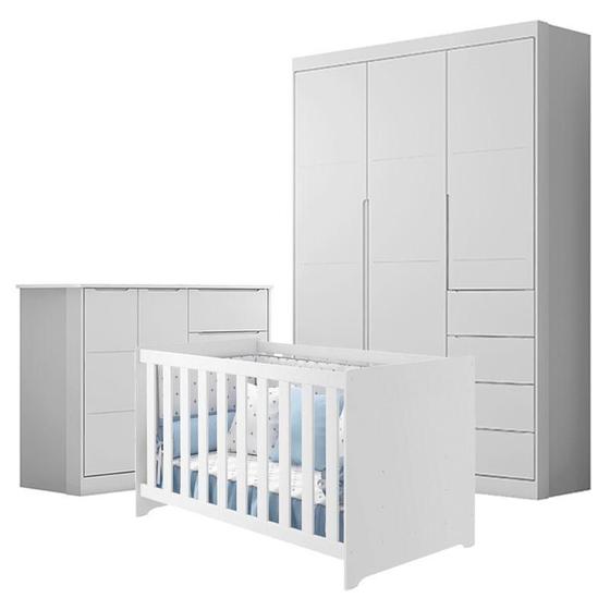 Imagem de Quarto de Bebê Eloá com Berço Americano Mali Branco Acetinado  Phoenix Baby