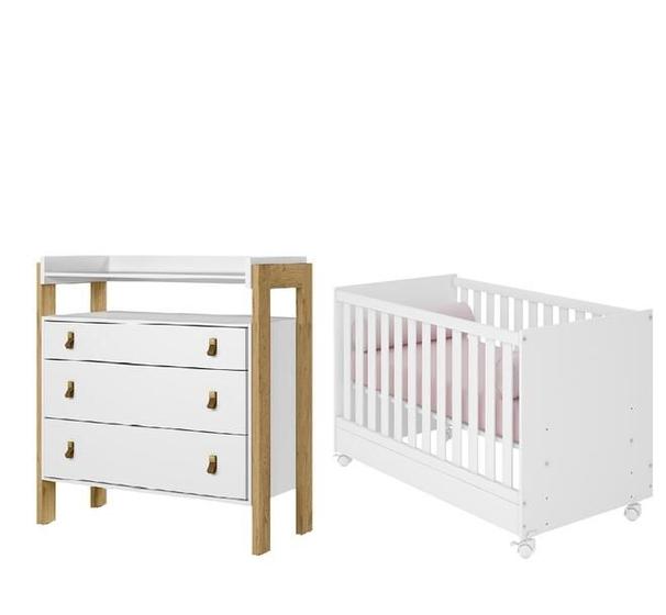 Imagem de Quarto de Bebê Fantasia com Cômoda  e Berço Que Vira Mini Cama Móveis Leartam