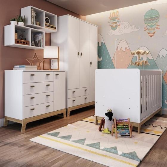 Imagem de Quarto de Bebê Favo de Mel Completo II - Branco