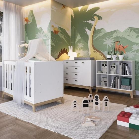 Imagem de Quarto de Bebê Favo de Mel Completo IV - Branco