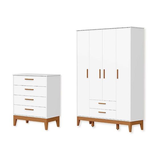Quarto de Bebê Guarda Roupa Cômoda Infantil 4G Flip