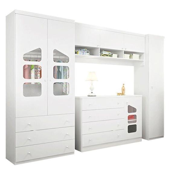 Imagem de Quarto de Bebê Modulado Eloísa Cor Branco Brilho - Phoenix