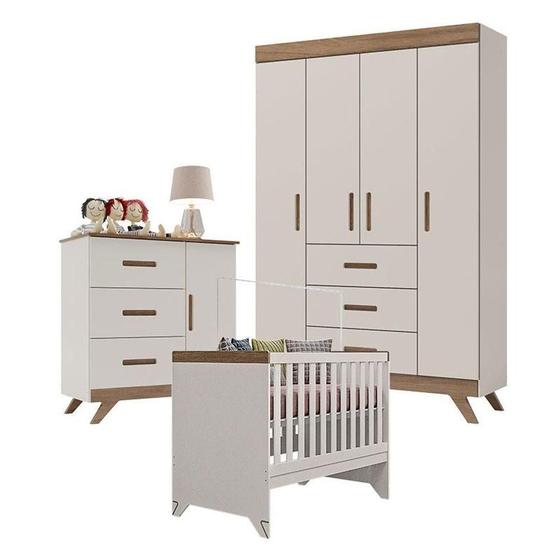 Imagem de Quarto De Bebê Retro Maya Off White Carvalho - Canaã