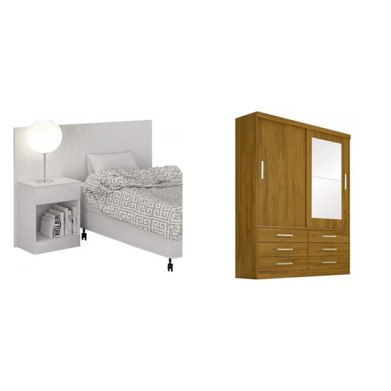 Quarto de Solteiro Completo Espresso Móveis com Guarda Roupa 2 Portas 6