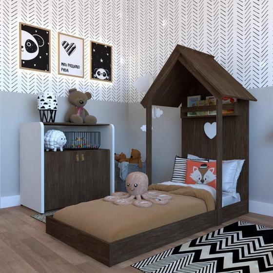 Imagem de Quarto Infantil com Cama e Armário Espresso Móveis Ameixa Negra