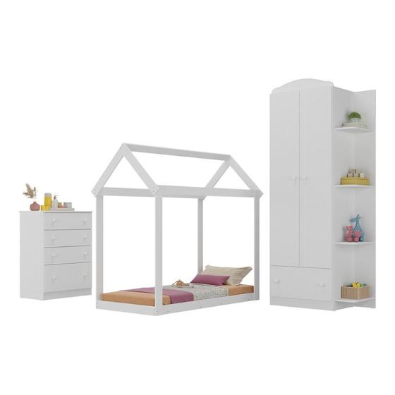 Imagem de Quarto Infantil com Cama Montessoriana e Colchão Incluso João e Maria Multimóveis MX4266