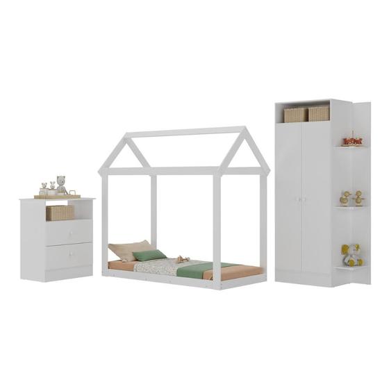 Imagem de Quarto Infantil com Cama Montessoriana Encanto Multimóveis MX4283