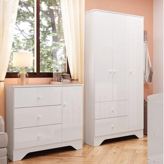 Imagem de Quarto Infantil com Guarda Roupa e Cômoda 100% MDF Cocada