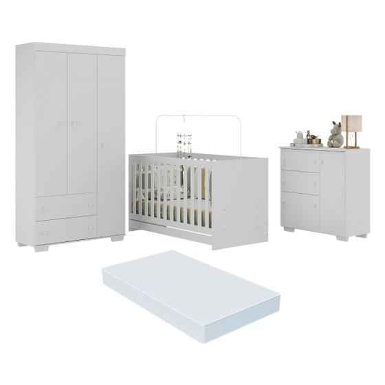 Imagem de Quarto Infantil Completo com Colchão Incluso Algodão Doce Multimóveis MP4253