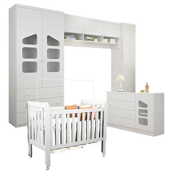 Imagem de Quarto Infantil Completo Eloisa com Berço Lila Branco - Phoenix Baby