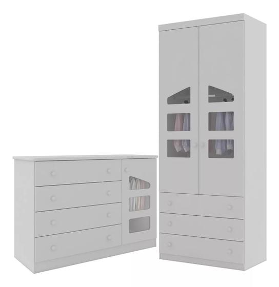 Imagem de Quarto Infantil Eloísa com Guarda Roupa 2 Portas e Cômoda