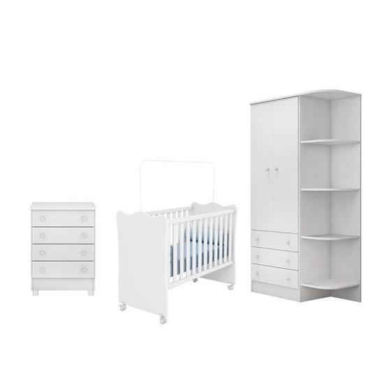 Imagem de Quarto Infantil Meu Soninho Berço Simples Branco - FdECOR