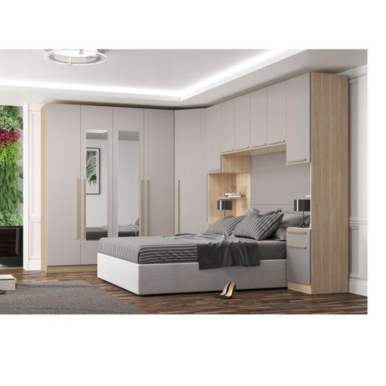 Imagem de Quarto Modulado 3 Guarda Roupas 2 Mesas de Cabeceira 1 Módulo Ponte Aéreo San Diego