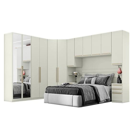 Imagem de Quarto Modulado Casal Ambiente 6 New Predileto 6 Peças Areia - Henn