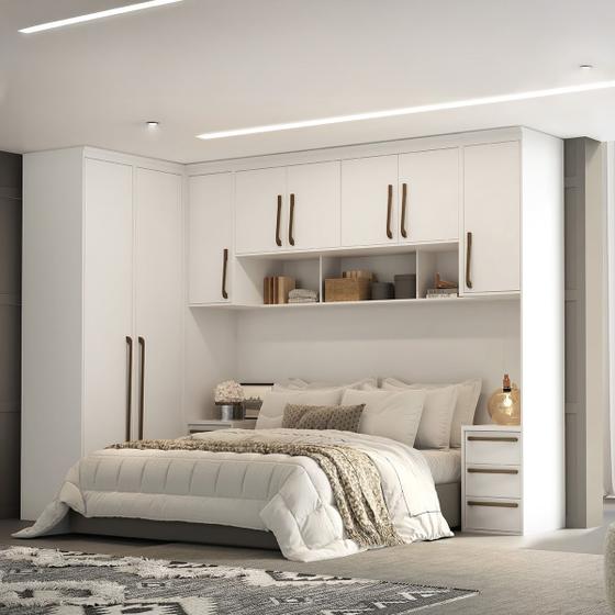 Imagem de Quarto Modulado Casal Cama Queen MDF Lotus Belmax