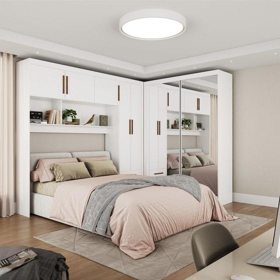 Imagem de Quarto Modulado Casal com Espelho 7 Portas Belém Premium Carioca Móveis