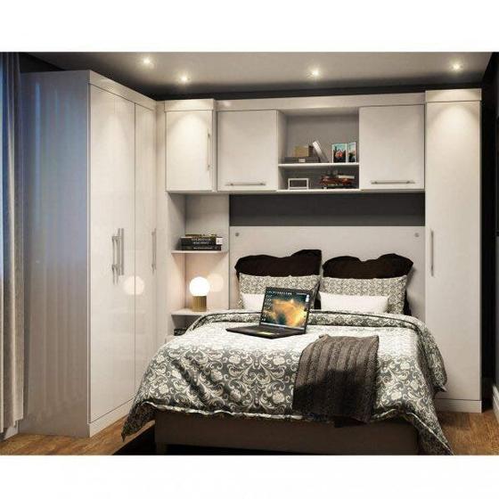 Quarto Modulado Casal de Canto 6 Peças 7 Portas Star Poliman Menor preço em Quarto Modulado Casal de Canto 6 Peças 7 Portas Star Poliman
