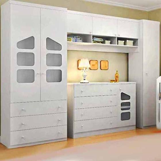 Imagem de Quarto Modulado Infantil Eloisa 4 Peças Branco - Phoenix Baby