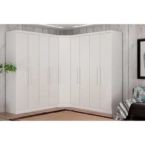 Imagem de Quarto Modulado Rizon 3 Peças (2 Guarda Roupas + 1 Closet) QC210 Branco