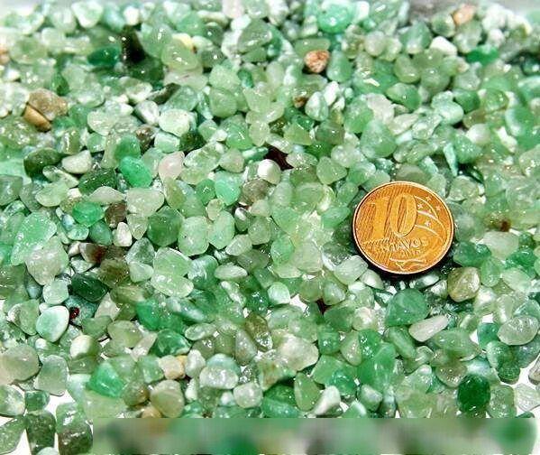 Imagem de Quartzo Verde Pedra Rolada Miúdo Pct 500Gr Para Orgonite