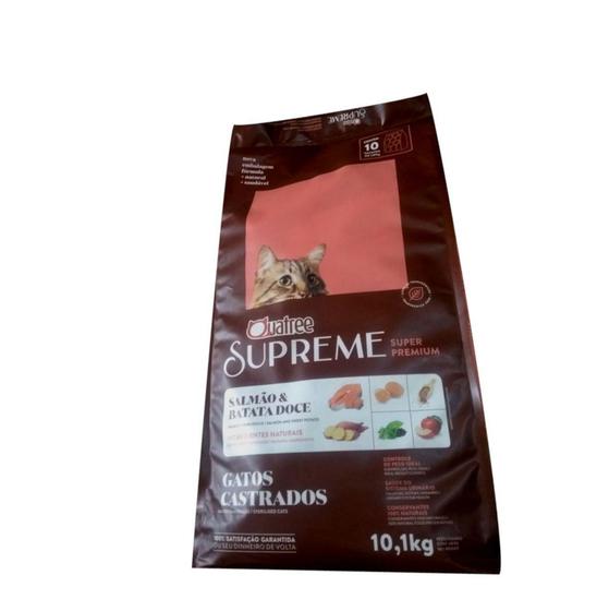 Imagem de Quatree Supreme Gatos Castrados Salmão e Batata Doce 10,1Kg