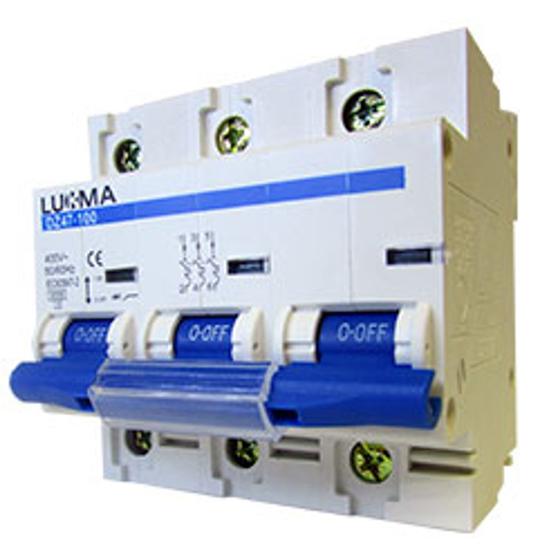 Imagem de Quatro unidades de Mini Disjuntor Lukma 3 Polos 100A