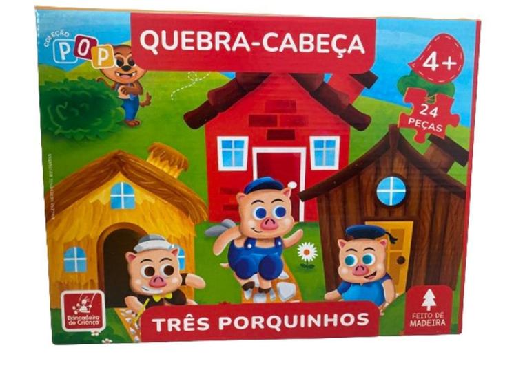 Imagem de Qubra-cabecas tres porquinho 24 peças - a casa