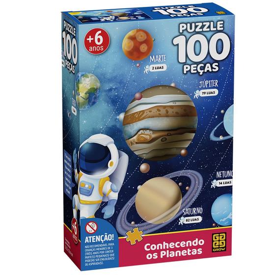 Quebra-Cabeça - 100 Peças - Conhecendo os Planetas - 3931 - Grow ...