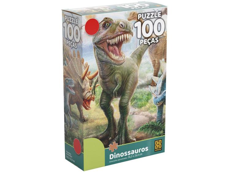 Imagem de Quebra-cabeça 100 Peças Dinossauros Puzzle  - Grow