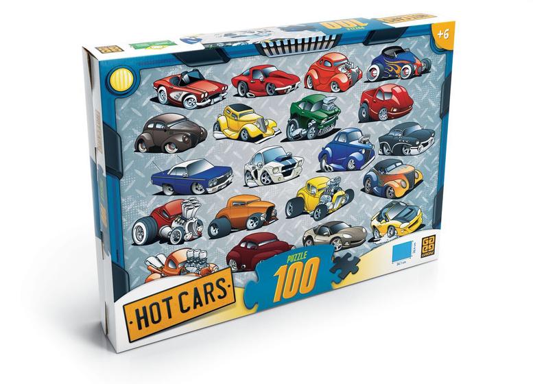 Imagem de Quebra-Cabeça 100 peças Hot Cars Puzzle