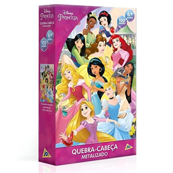 Imagem de Quebra Cabeça 100 Peças Metalizado Disney Princesas Toyster