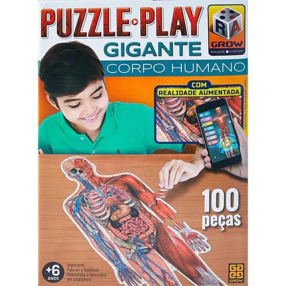 Quebra-cabeça 100 Peças Play Gigante - Corpo Humano Grow - GROW JOGOS ...