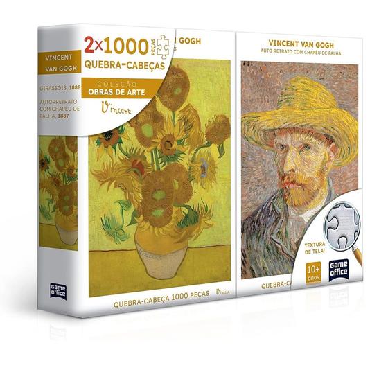 Imagem de Quebra cabeça 1000 peças combo vincent van gogh girassóis e retrato   2882