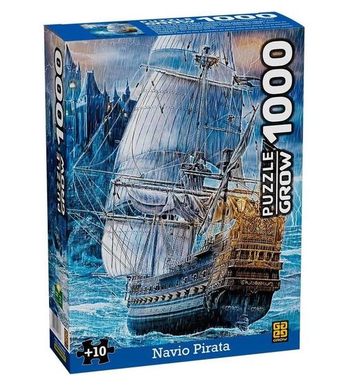 Imagem de Quebra - Cabeça - 1000 peças - Navio Pirata - Grow - 4264