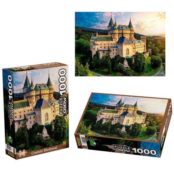 Quebra Cabeça 1000 Peças Puzzle Grow Castelo Medieval - Quebra-Cabeça ...