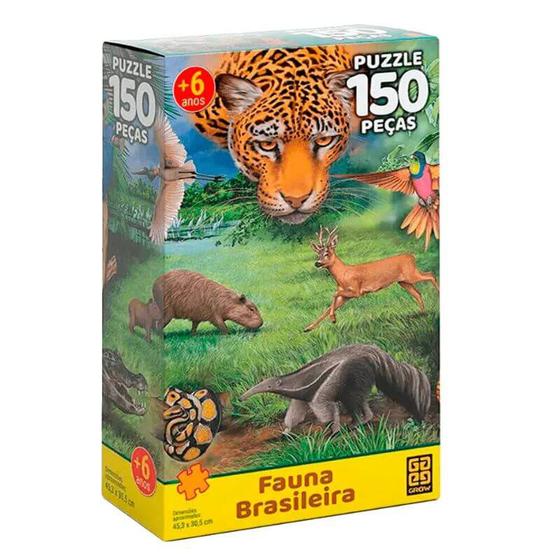 Imagem de Quebra Cabeça 150 Peças Fauna Brasileira Grow