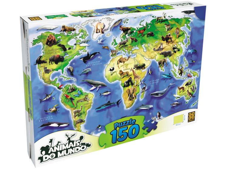Imagem de Quebra-cabeça 150 Peças Puzzle Animais do Mundo