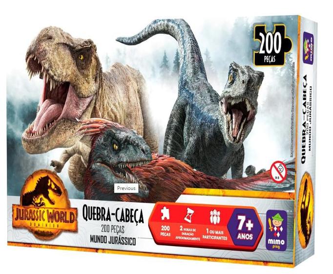 Imagem de Quebra Cabeça 200 peças - Jurassic World - Mundo Jurassico