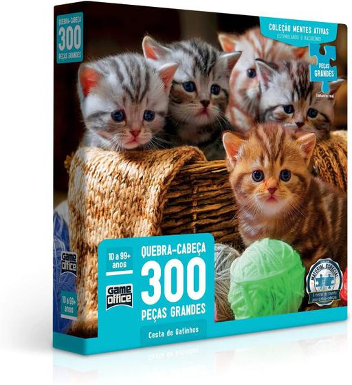 Imagem de Quebra cabeça 300 pc - cesta de gatinhos - mentes ativas 002759 - toyster