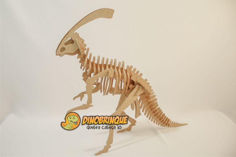 Imagem de Quebra-Cabeça 3D  DINOSSAURO PARASAUROLOPHUS 38 peças em MDF - DINOBRINQUE