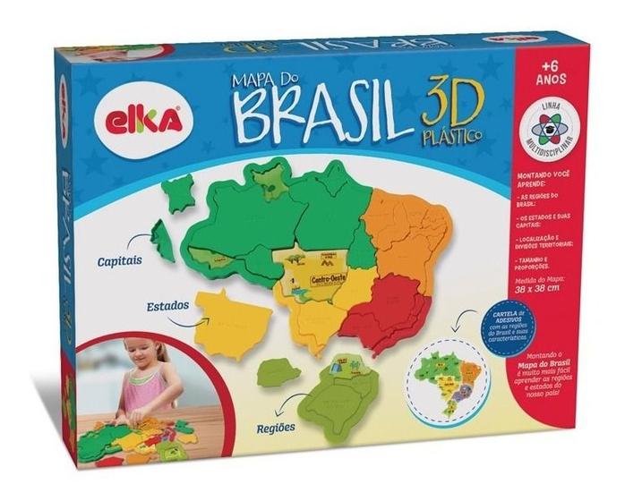 Imagem de Quebra Cabeça 3d Mapa Do Brasil - Plástico - Elka