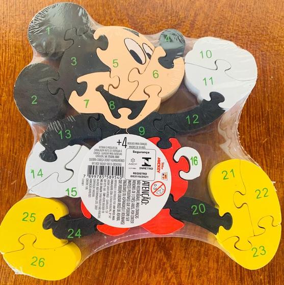 Imagem de Quebra-Cabeça 3D Mikey MDF Alfanumérico